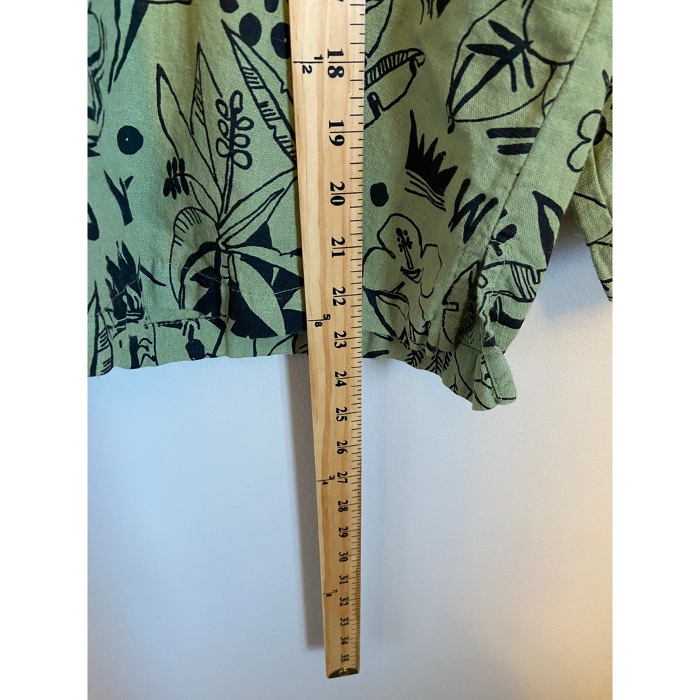 Hot‎ Cotton Linen Cotton Blend Abstract Print Round Neck Top XL - Picture 4 of 6